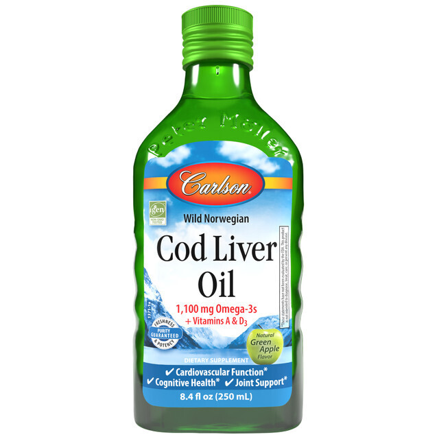 Carlson Cod Liver Oil Green Apple - 8.4 fl oz/250 ml
