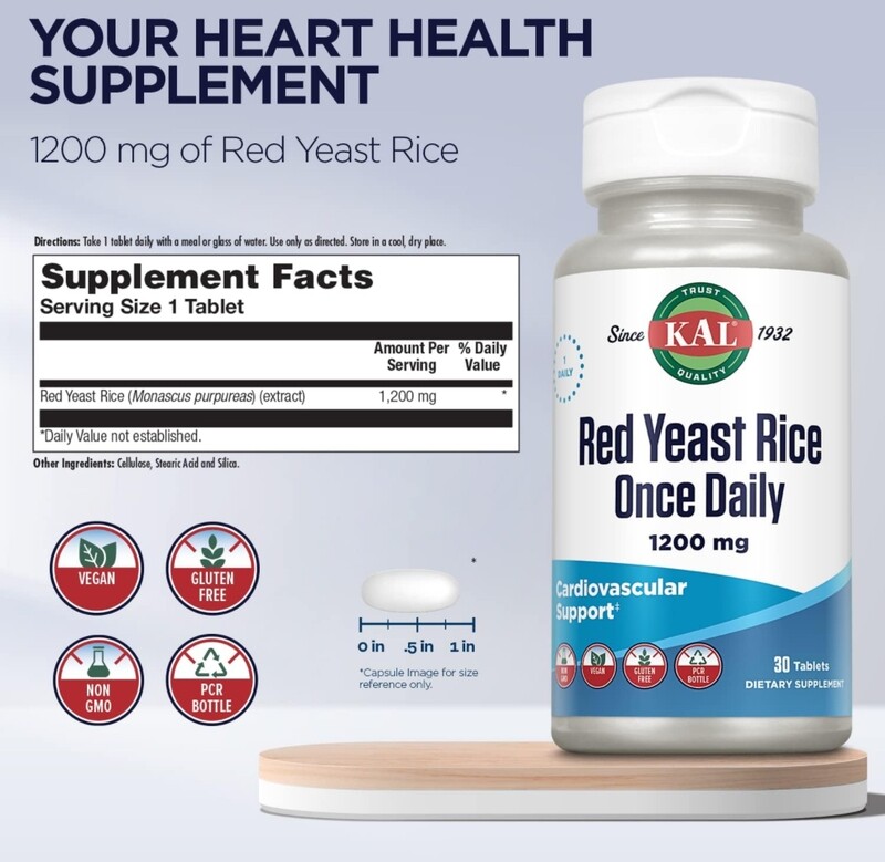 KAL Red Yeast Rice 1200mg 30ct