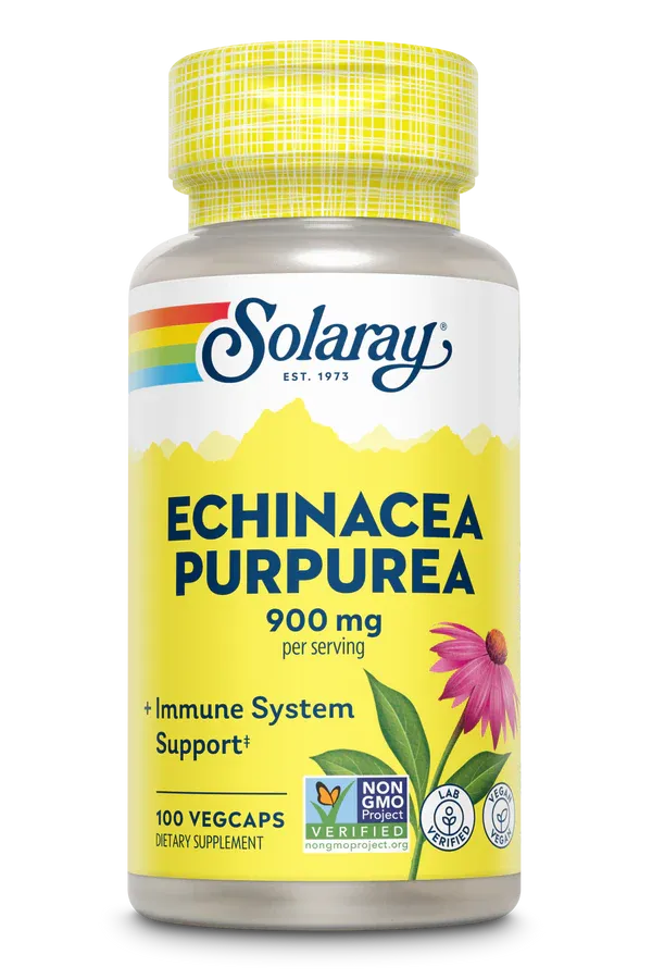 SOLARAY Organic Echinacea Purpurea 450 mg. 100 Veg. Caps.