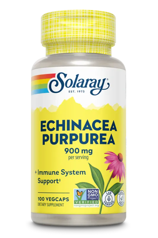 SOLARAY Organic Echinacea Purpurea 450 mg. 100 Veg. Caps.