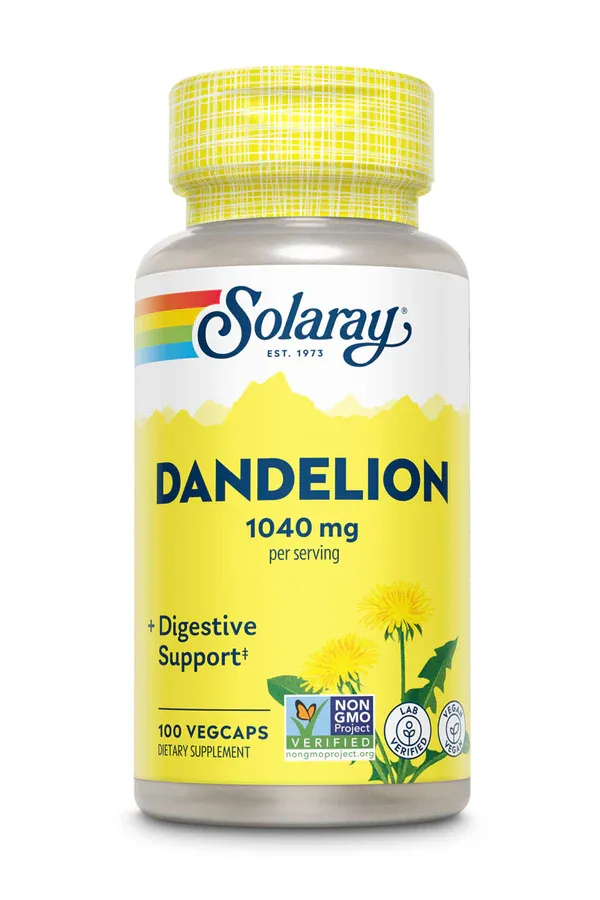 SOLARAY Org. Dandelion Root 520 mg. 100 Veg. Caps.