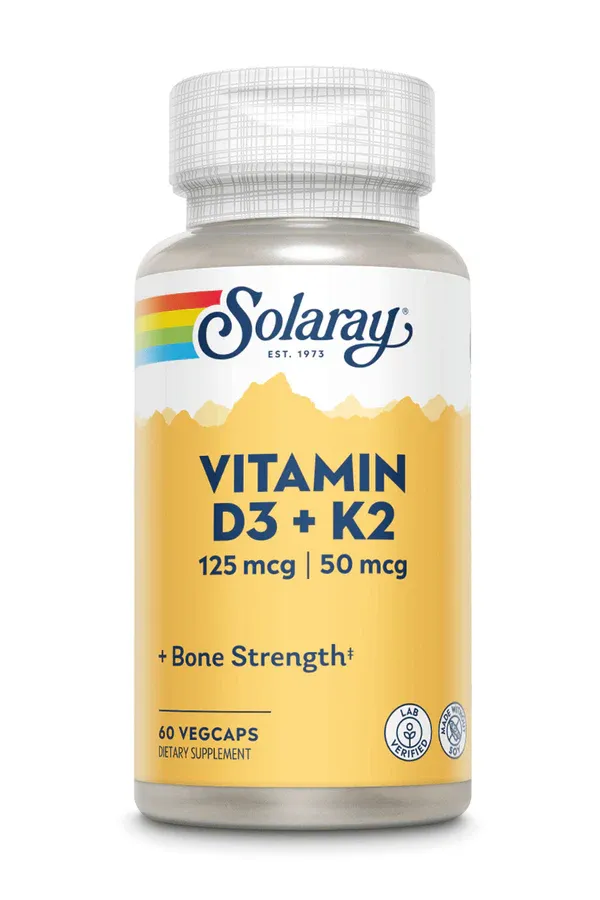 SOLARAY Soy Free Vitamin D3 + K2 60 Veg. Caps.
