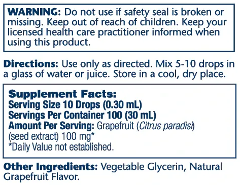 Solaray Grapefruit Seed Extract 100mg 1oz