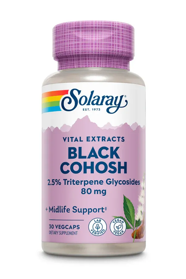 Solaray Black Cohosh one daily 30 Vegetarian Caps.