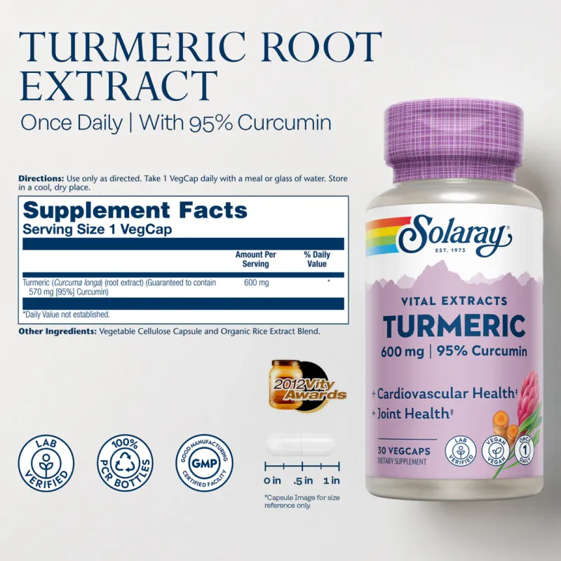 Solaray Turmeric Root Extract 300mg 60 Veg Caps