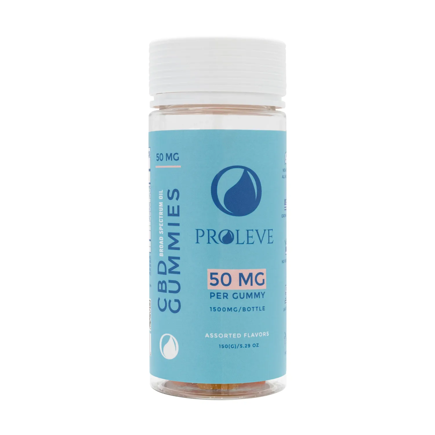 Proleve CBD Infused Gummies 50mg Broad Spectrum 30 Count