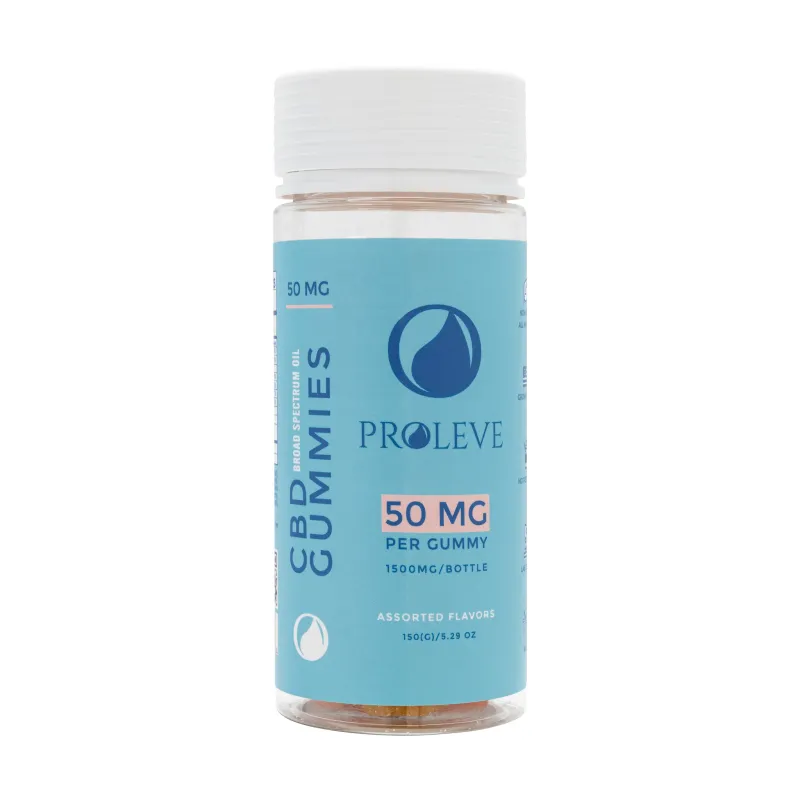 Proleve CBD Infused Gummies 50mg Broad Spectrum 30 Count