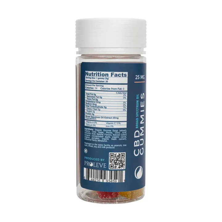 Proleve 25mg Broad Spectrum Gummies With Melatonin 30 Count
