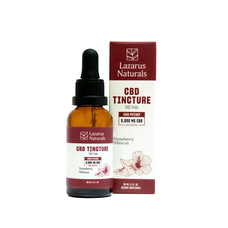 Lazarus Naturals CBD Isolate Tincture 9000mg Strawberry Hibiscus Flavor 1 fl oz
