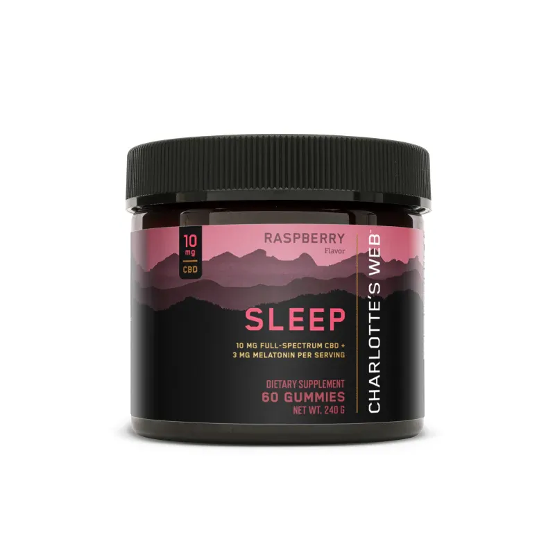 Charlotte&#39;s Web CBD Sleep Gummies 10mg Raspberry Flavor 60 count