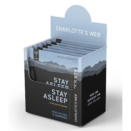 Charlotte&#39;s Web Stay Asleep CBD Gummies 20mg Huckleberry Flavor 6 count