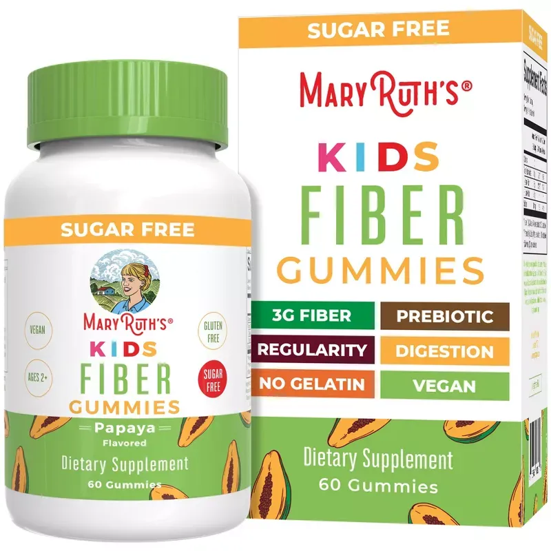 MaryRuth&#39;s Kids Sugar Free Fiber Gummies Papaya Flavor 60 count