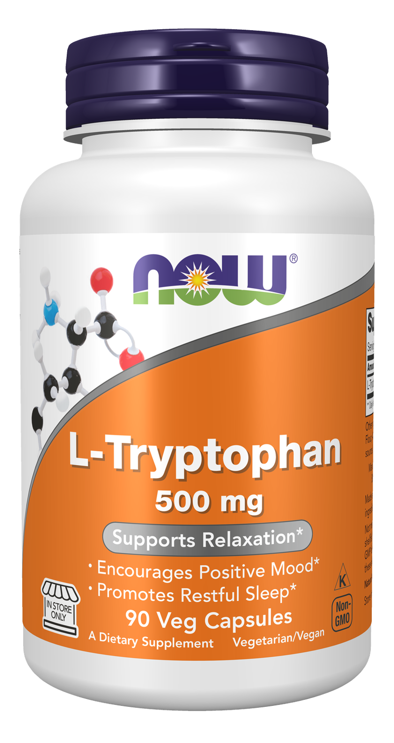 NOW L-Tryptophan 500mg - 90 veg capsules