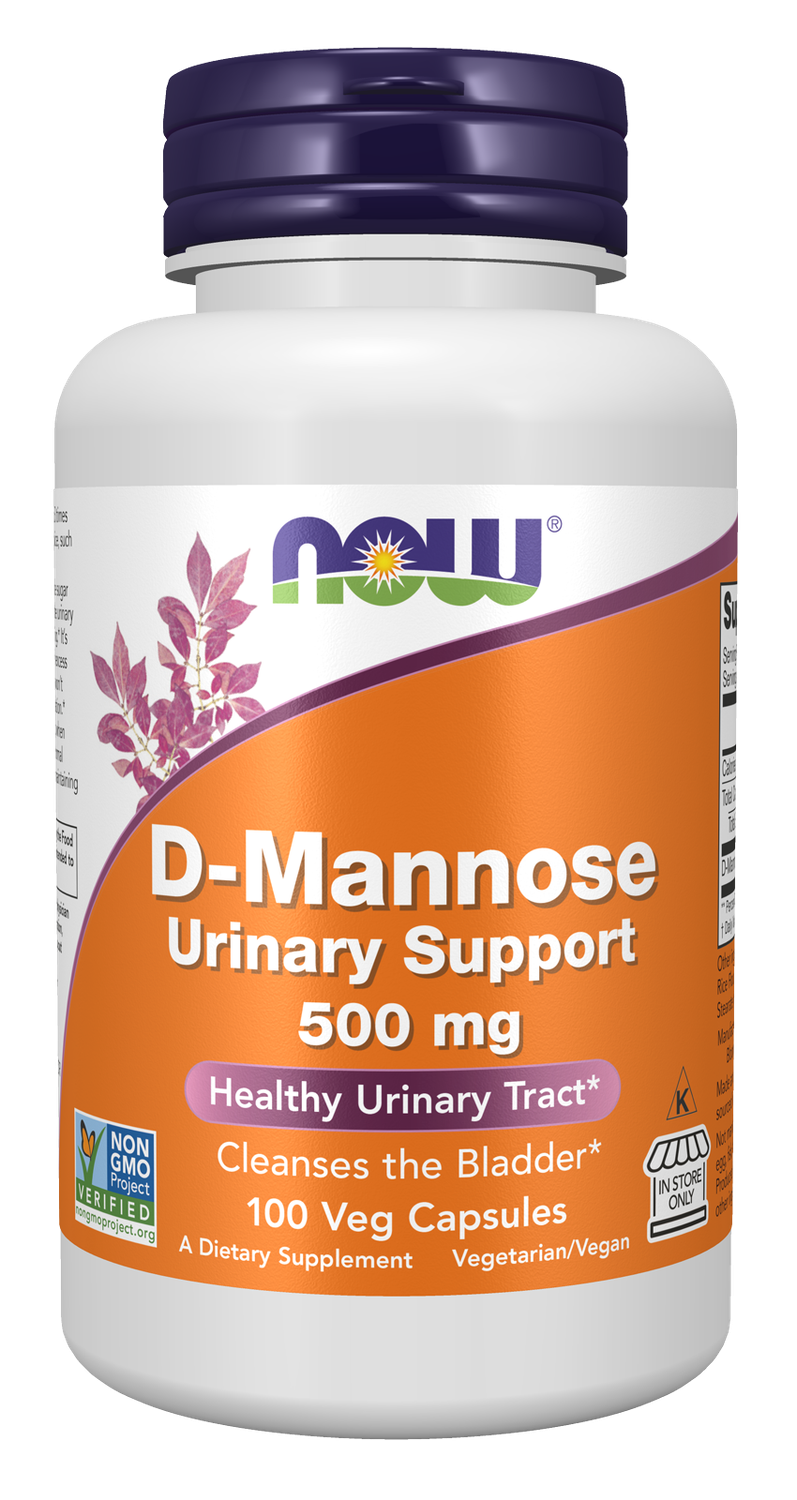 NOW D-Mannose 500mg - 100 veg capsules