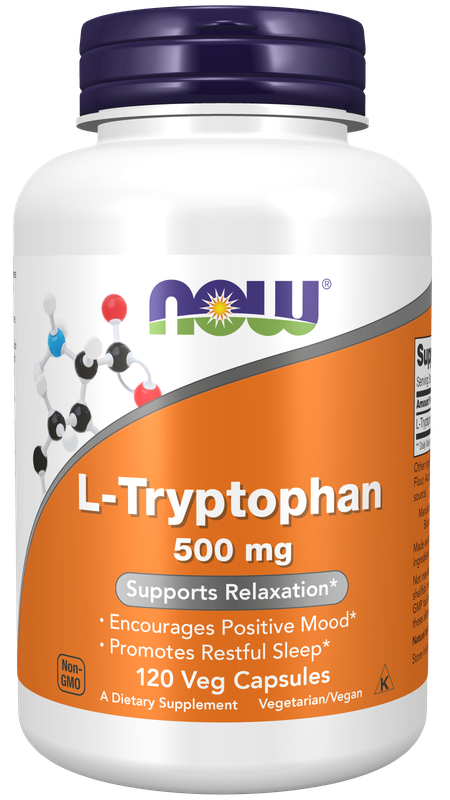 NOW L-Tryptophan 500 mg. 120 Veg. Caps.