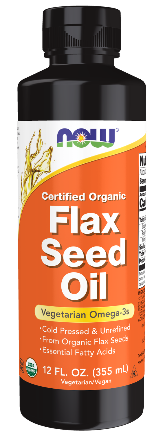 NOW flax Seed Oil Organic 12oz