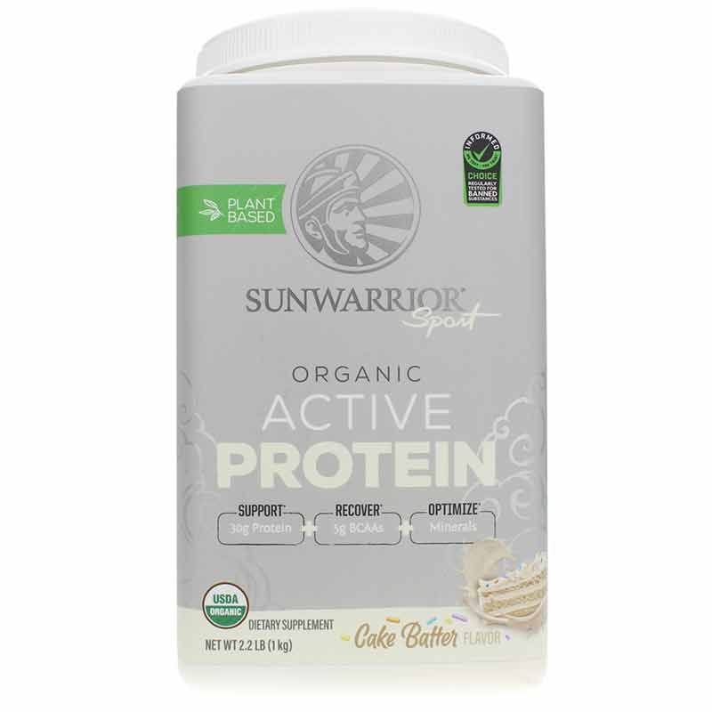 Sunwarrior Sport Organic Active Protein Cake Batter Flavor 2.2 lb