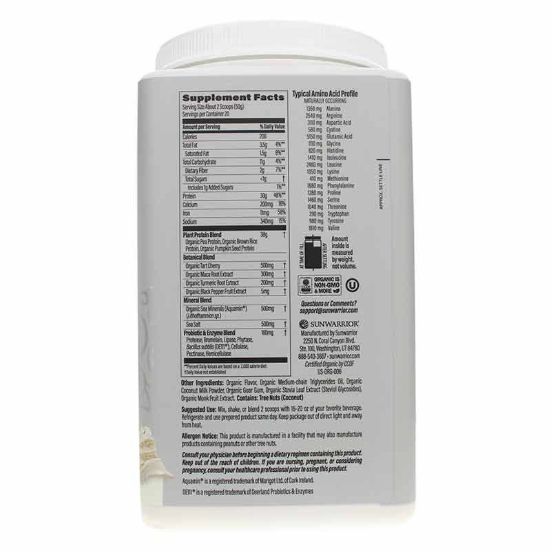 Sunwarrior Sport Organic Active Protein Cake Batter Flavor 2.2 lb