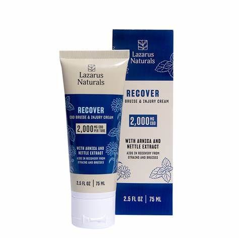 Lazarus Naturals Recover CBD Bruise &amp; Injury Cream 2,000mg CBD with Arnica &amp; Nettle Extract 2.5 fl oz