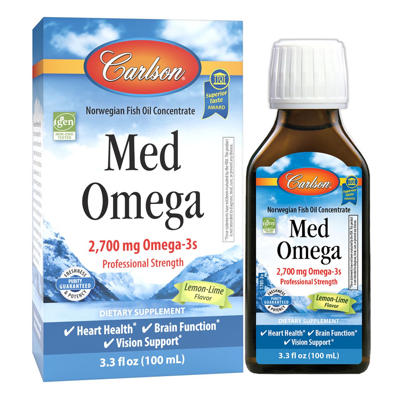 Carlson Norwegian Fish Oil Concentrate Med Omega 3.3 fl oz