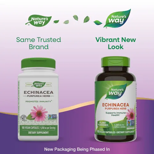 NATURE'S WAY Echinacea Herb 180 Vegan Caps.
