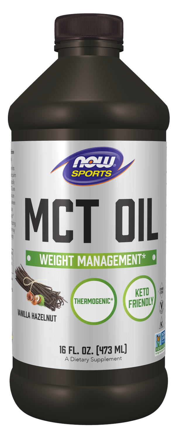 NOW MCT Oil Vanilla Hazelnut 16 fl oz