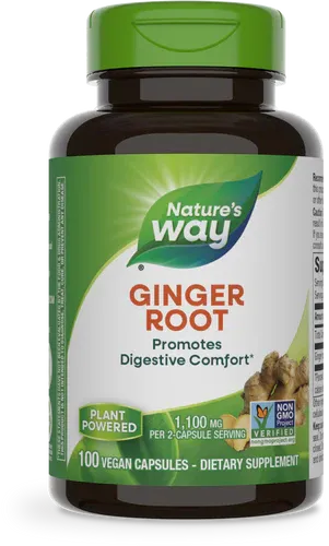 NATURE&#39;S WAY Ginger Root 100 Vegan Caps.