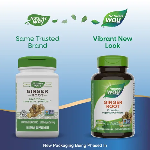 NATURE'S WAY Ginger Root 100 Vegan Caps.