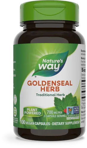 NATURE&#39;S WAY Goldenseal Herb 400 mg. 100 Veg. Caps.
