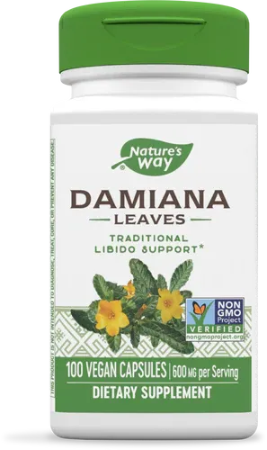 NATURE&#39;S WAY Damiana Leaves 400 mg. 100 Veg. Caps.
