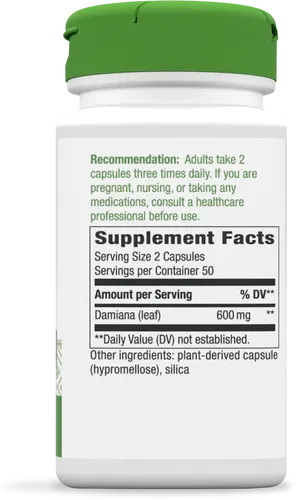 NATURE'S WAY Damiana Leaves 400 mg. 100 Veg. Caps.