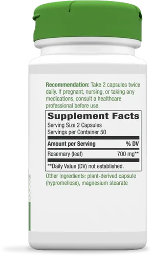 NATURE'S WAY Rosemary Leaf 350 mg. 100 Veg. Caps.