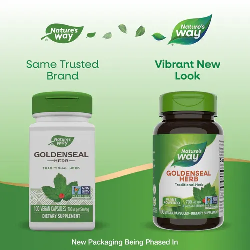 NATURE'S WAY Goldenseal Herb 400 mg. 100 Veg. Caps.