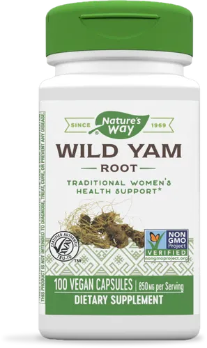 NATURE&#39;S WAY Wild Yam Root 425 mg. 100 Veg. Caps.