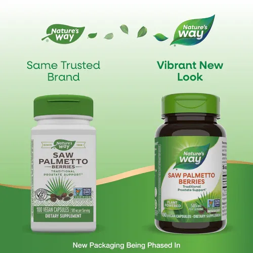 NATURE'S WAY Saw Palmetto Berries 585 mg. 100 Veg. Caps.