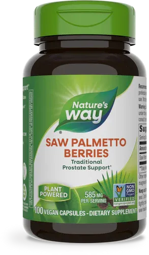 NATURE&#39;S WAY Saw Palmetto Berries 585 mg. 100 Veg. Caps.