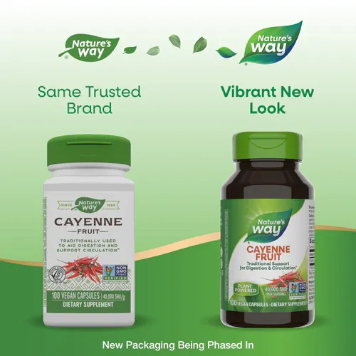 NATURE'S WAY Cayenne 40,000 SHU Potency 100 Veg. Caps.