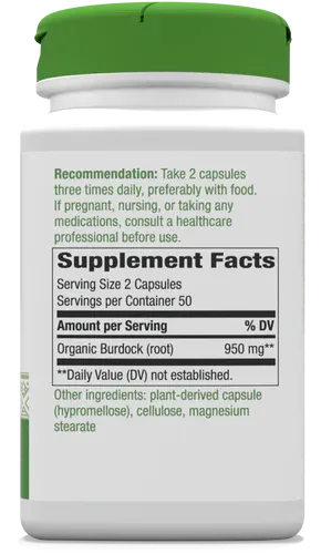 NATURE'S WAY Burdock Root 475 mg. 100 Veg. Caps.