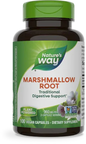 NATURE&#39;S WAY Marshmallow Root 480 mg. 100 Vegan Caps.