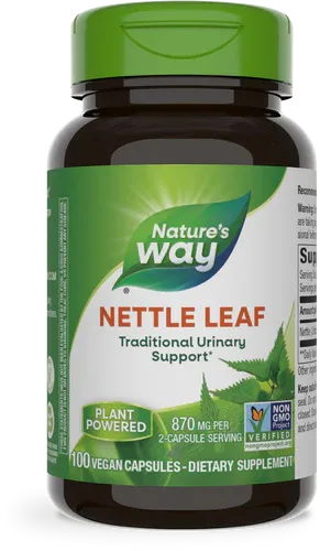 NATURE&#39;S WAY Nettle Leaf 435 mg. 100 Vegan Caps.