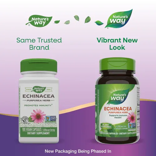 NATURE'S WAY Echinacea Purp. Herb 400 mg. 100 Veg. Caps.