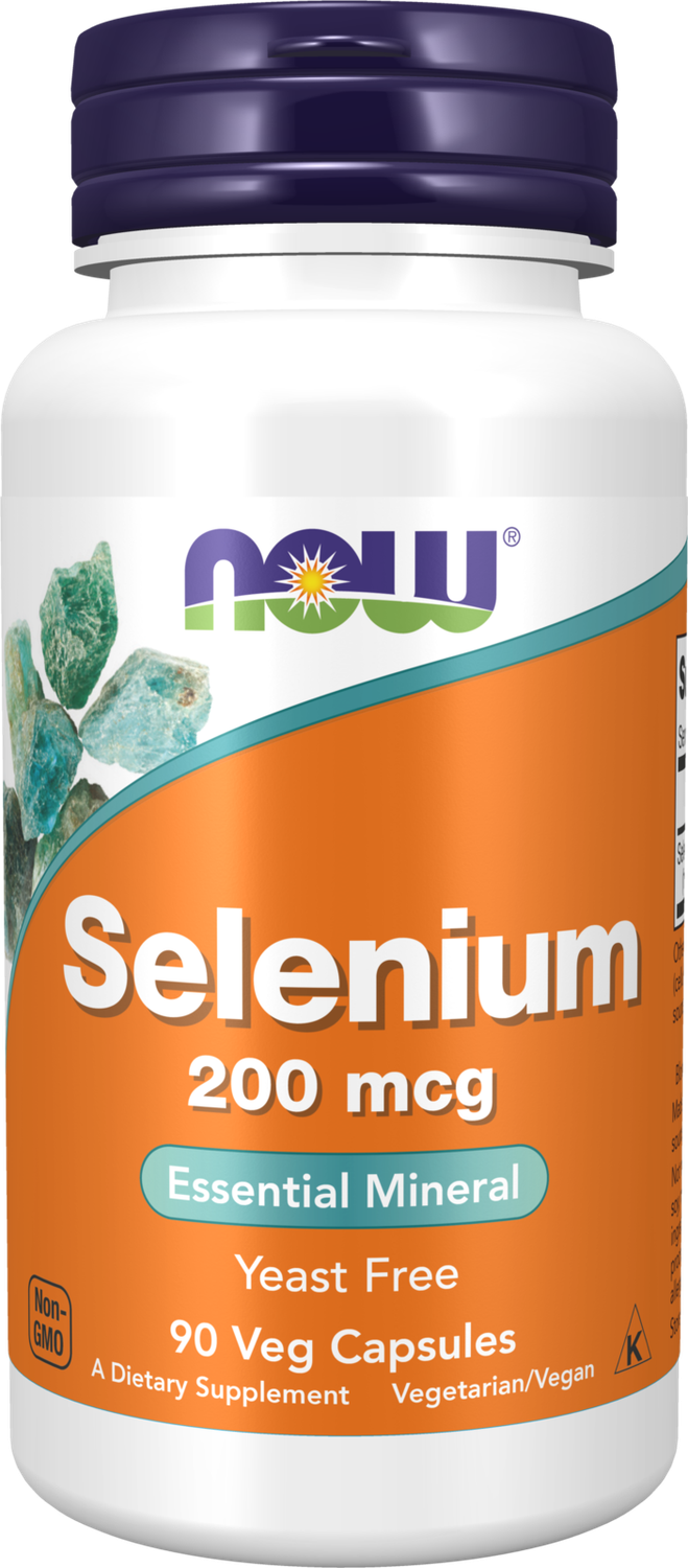 NOW Selenium 200 mcg. 90 Veg. Caps. Yeast Free