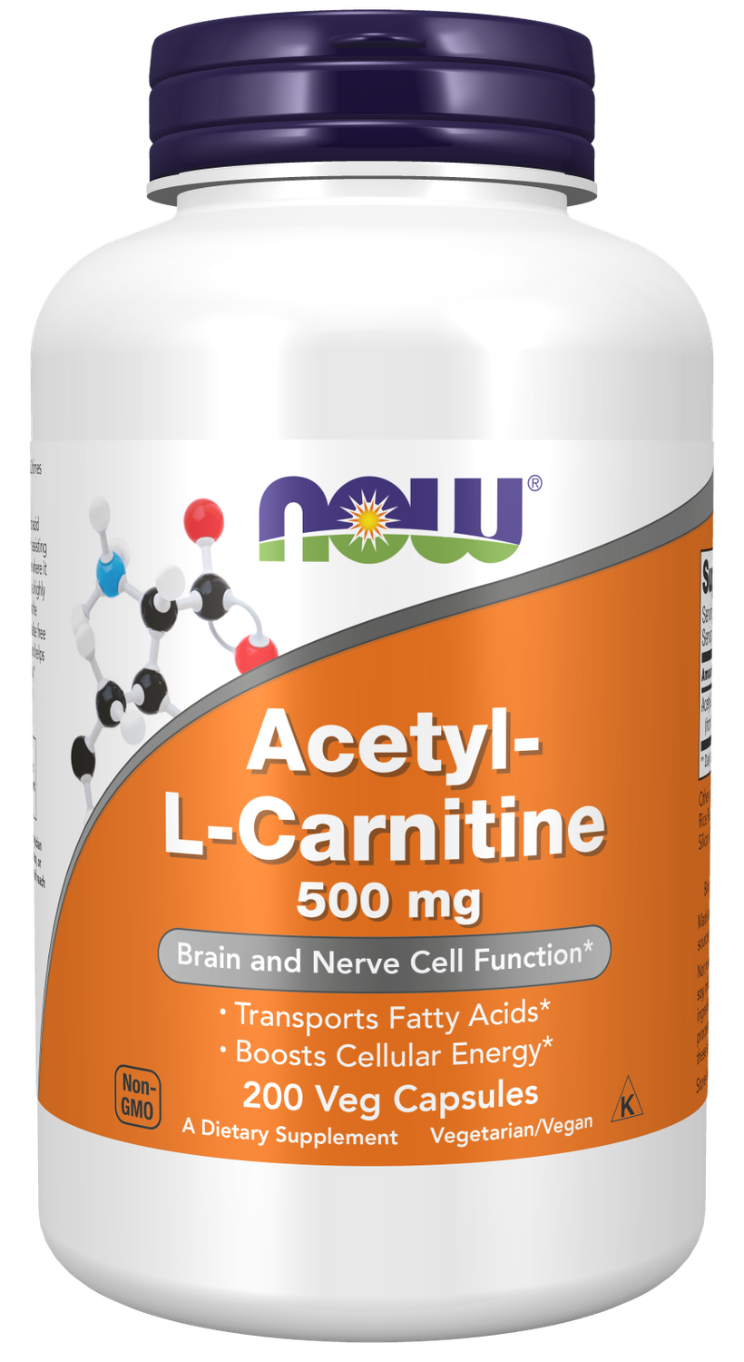 NOW Acetyl L Carnitine 500 Mg 200 Veg Caps