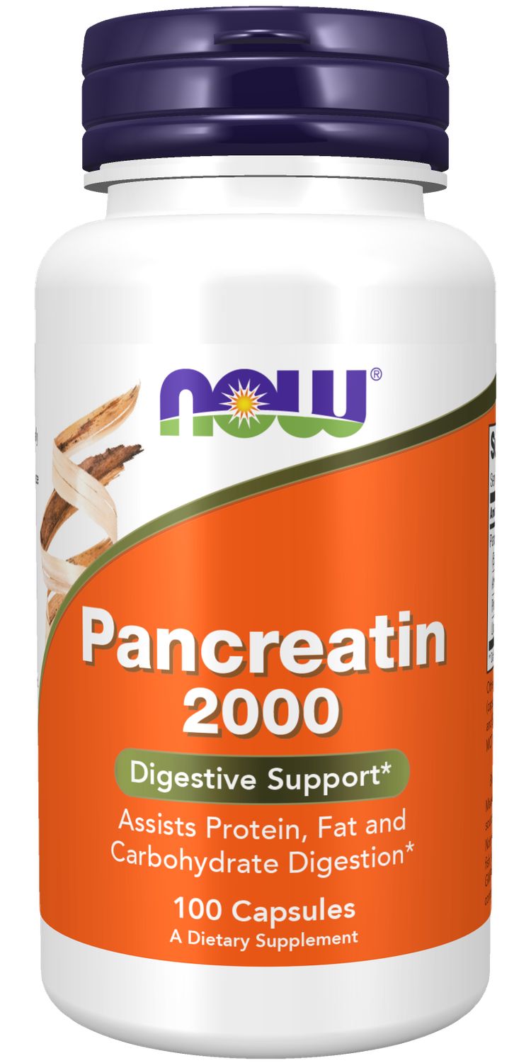 NOW Pancreatin 10X-200 mg. 100 Caps.