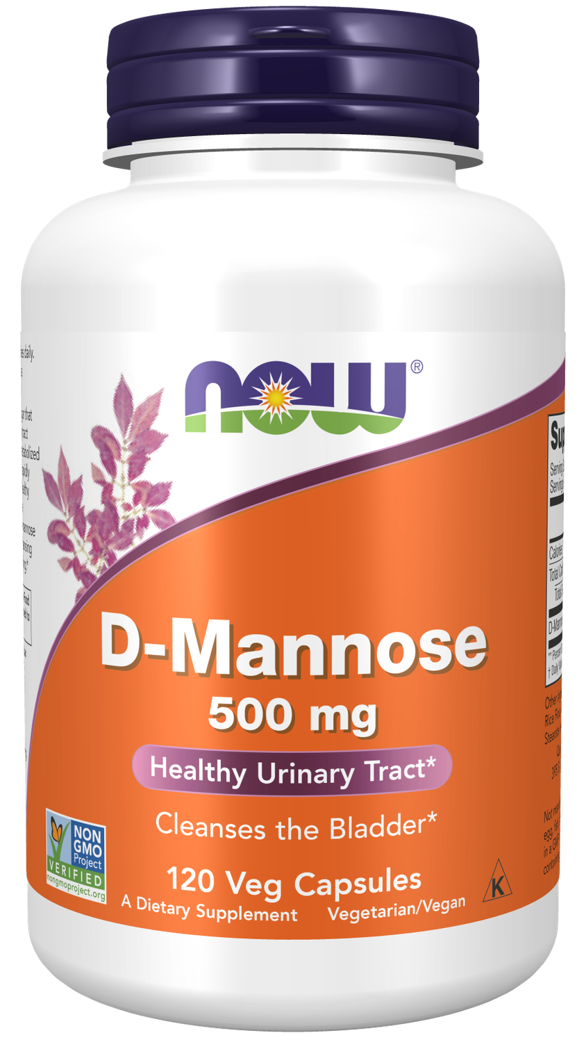 NOW D-Mannose 500 mg. 120 Veg. Caps.