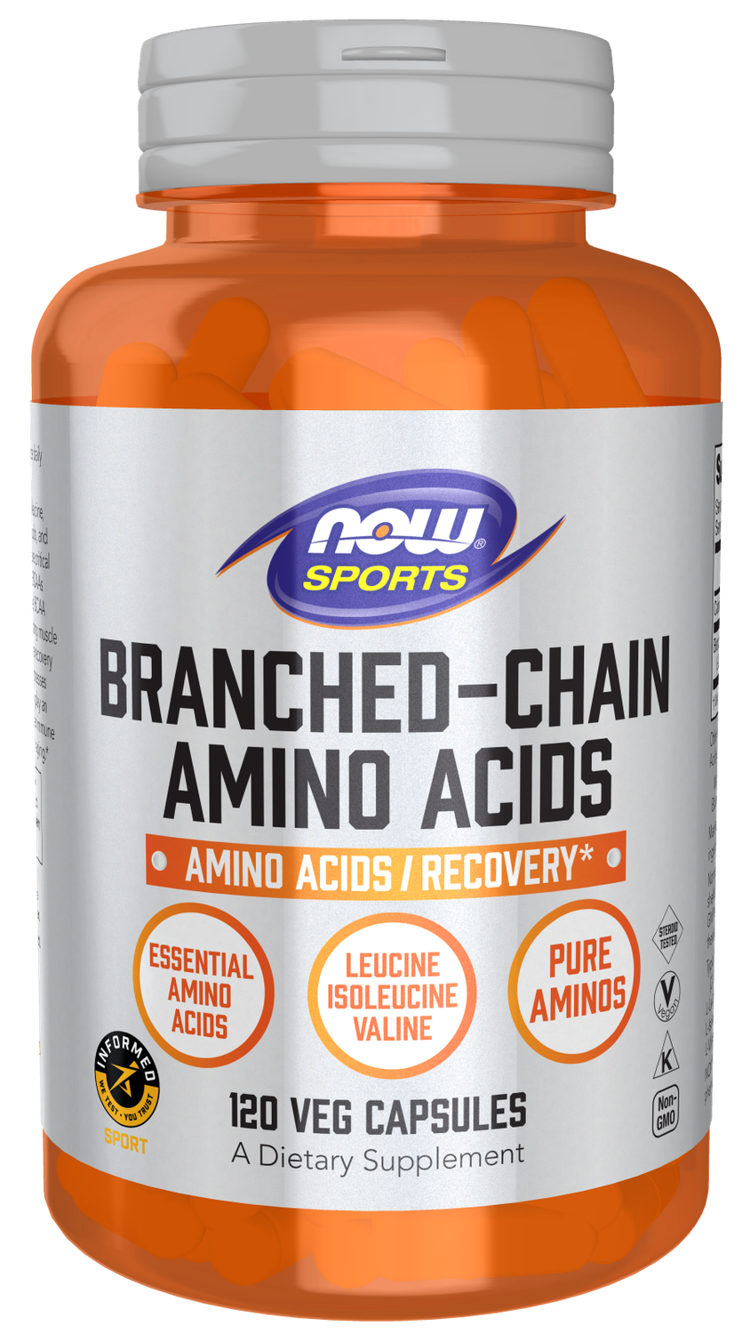 NOW BCAA Branched Chain Amino Acids 120 Caps.