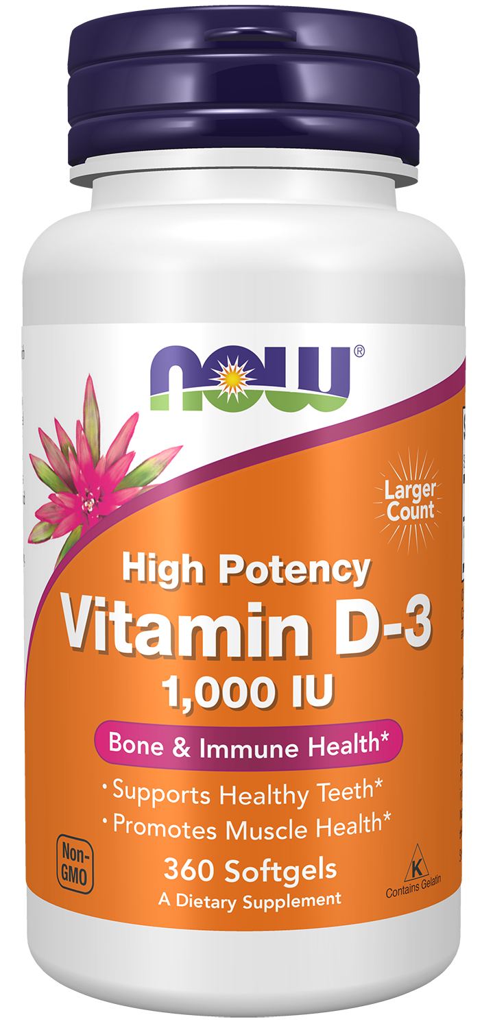 NOW Vit. D-3 1,000 I.U. 360 s.g.