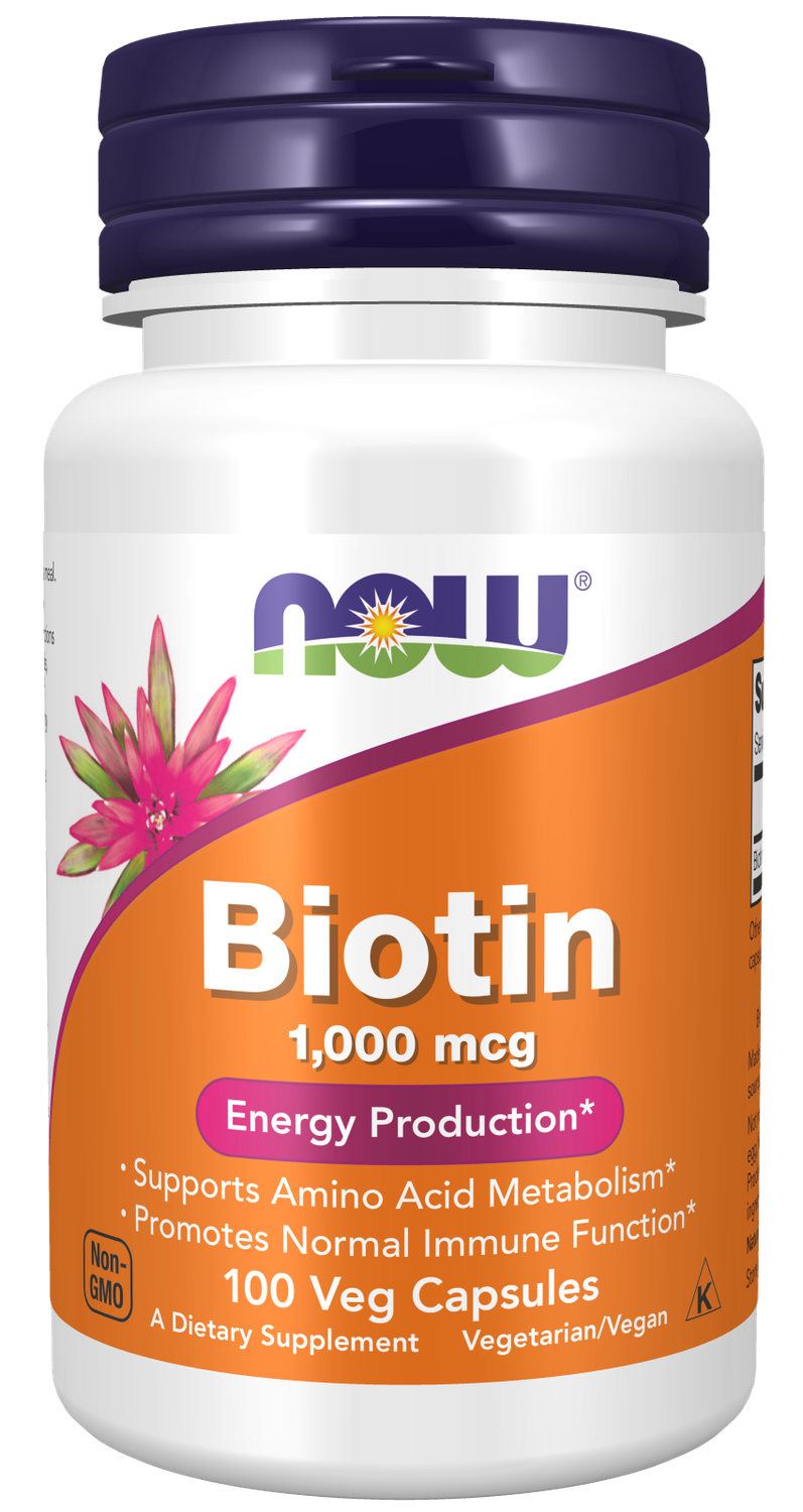 NOW Biotin 1,000 mcg. 100 Veg. Caps.