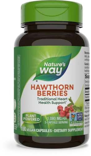 Natures Way Hawthorn Berries 510 mg. 100 Veg. Caps.