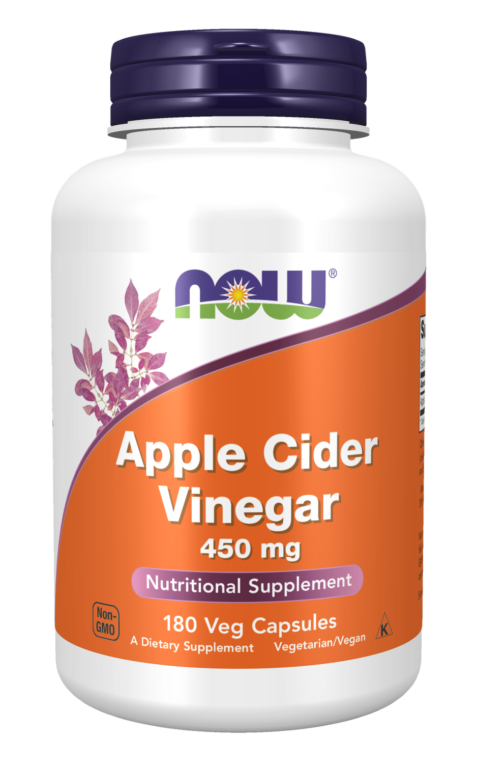 NOW Apple Cider Vinegar 450 mg. 180 Veg. Caps.